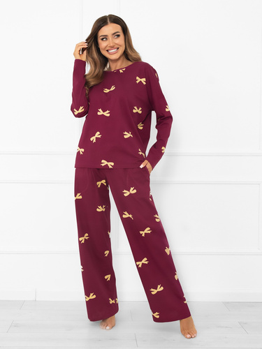 Kwadro Dámské pyžamo Italian Fashion - bavlna, dlouhý rukáv a kalhoty