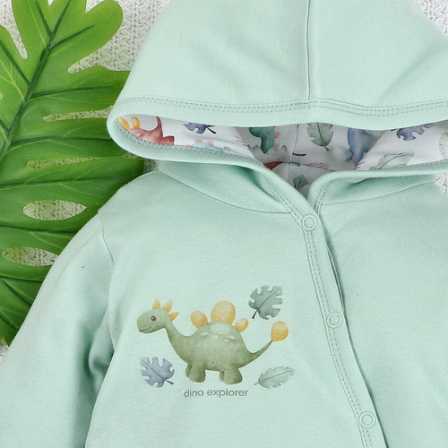 ABN-5578 Dino Explorer Zateplený dětský obleček z organické bavlny od Nini - ekologický a bezpečný