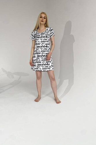 645 Úžasná noční košile Forex - bílo-zelená