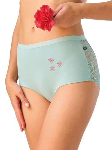 Dámské kalhotky LPF 570 maxi z bavlny s krajkou – balení 2 ks