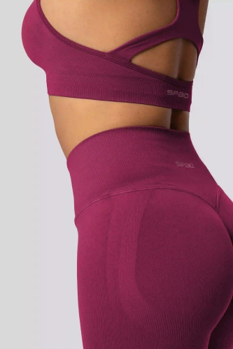 Legíny push-up Spaio PRO vysoký pas krycí tvarující red wine