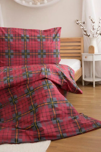 Vánoční povlečení od Jerry Fabrics - červená kostka, 100% bavlna
