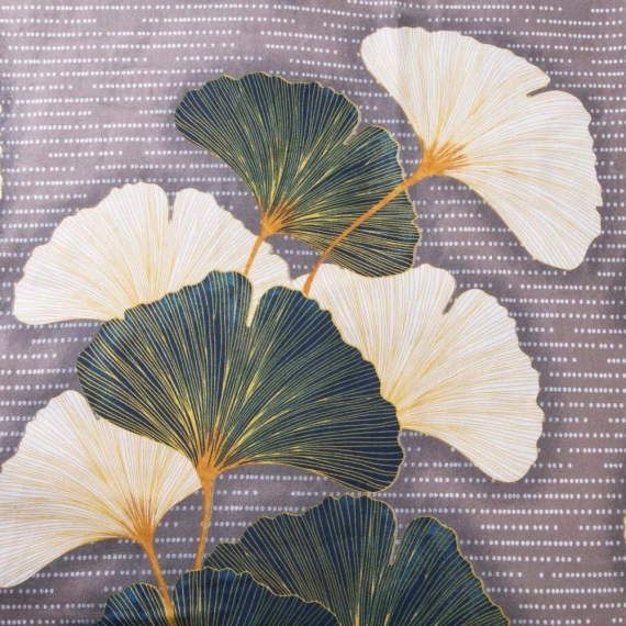 31510/2 Flanelové povlečení Darymex béžové zelené listy ginkgo - sada, 100% bavlna, hřejivé a měkké