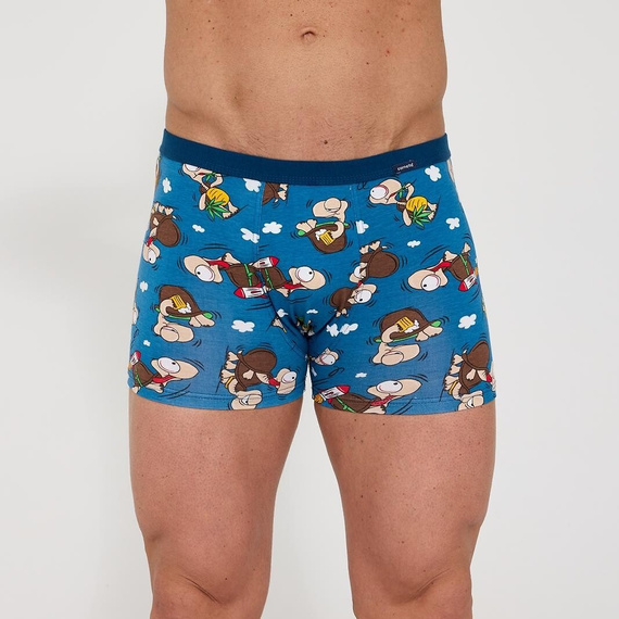 Cornette Tattoo 280/258 Chillout 2 – pánské modré bavlněné boxerky