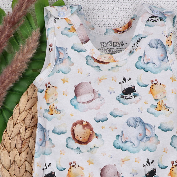ABN-5607 Little Dreamers Nini baby rompers z organické bavlny - bezniklové patentky, hypoalergenní, polská výroba