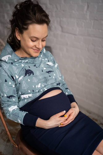 Milk Please bluza do karmienia Milk&Love z kapturem w leśny print