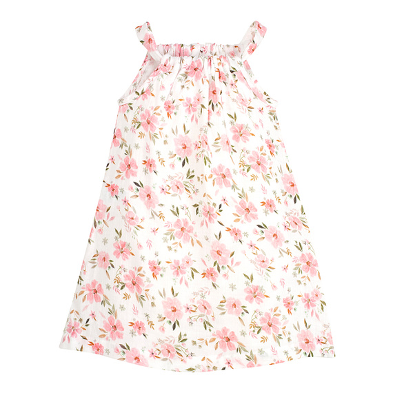 Mušelínové šaty bez ramínek Flowers ecru Pinokio s květinovým potiskem