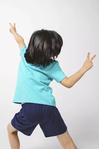 Chlapecké pyžamo Remek s krátkým rukávem, kalhoty Italian Fashion - tyrkysové