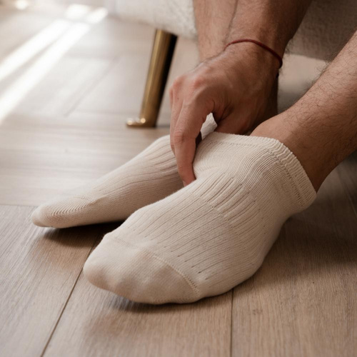 Art.197 Steven přírodní ponožky - unisex 100% bavlna, bezešvé