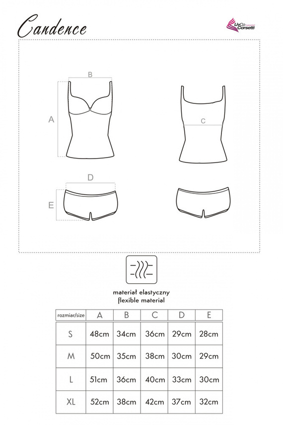 Candence LC 90039 Dámské pyžamo LivCo Corsetti Fashion