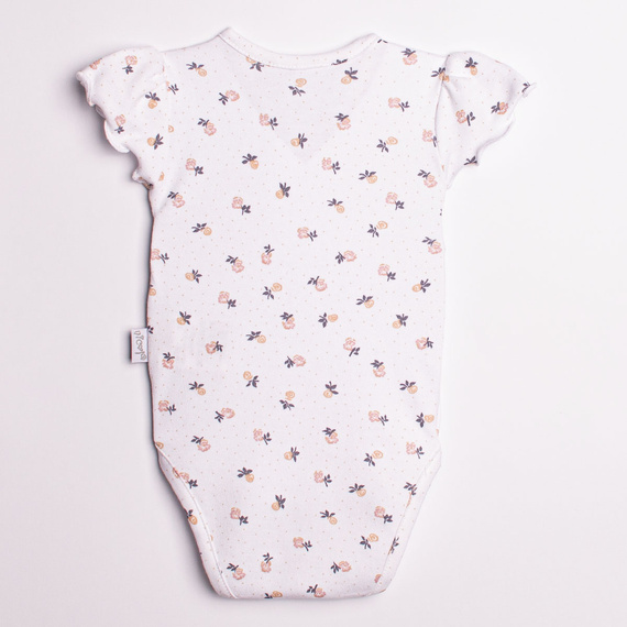 Dívčí bavlněné body s krátkým rukávem, květinový vzor – Nicol, 220094