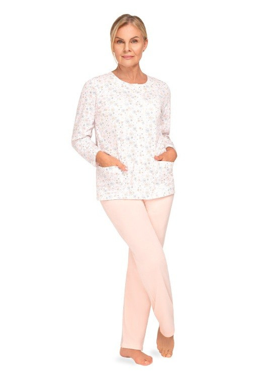 Maria III 202 Martel Dámské pyžamo oranžové 33- 100% bavlna | rozepínání | dlouhý rukáv a dlouhé kalhoty | prvotřídní pohodlí na celý rok