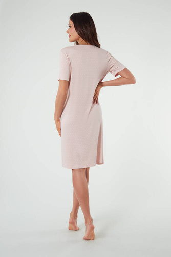 Puntini Dámská noční košile s krátkým rukávem Italian Fashion - pudrově růžová