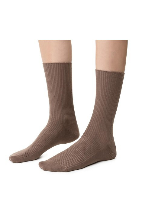 Art. 062 Dámské ponožky Steven 013 tmavě béžové - žebrované, netlačené, bavlněné