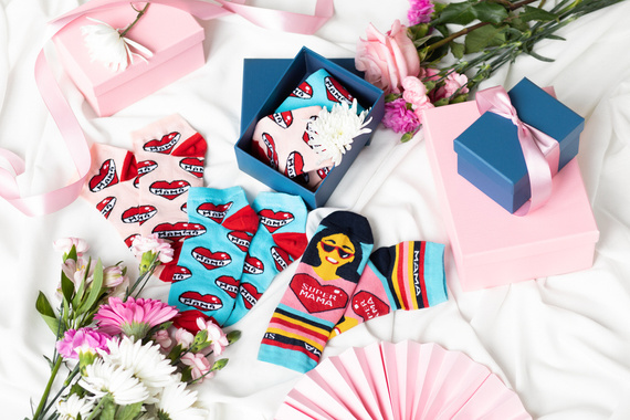 K89S Super Mama Foot Socks Italian Fashion - tmavě modrá/barevná