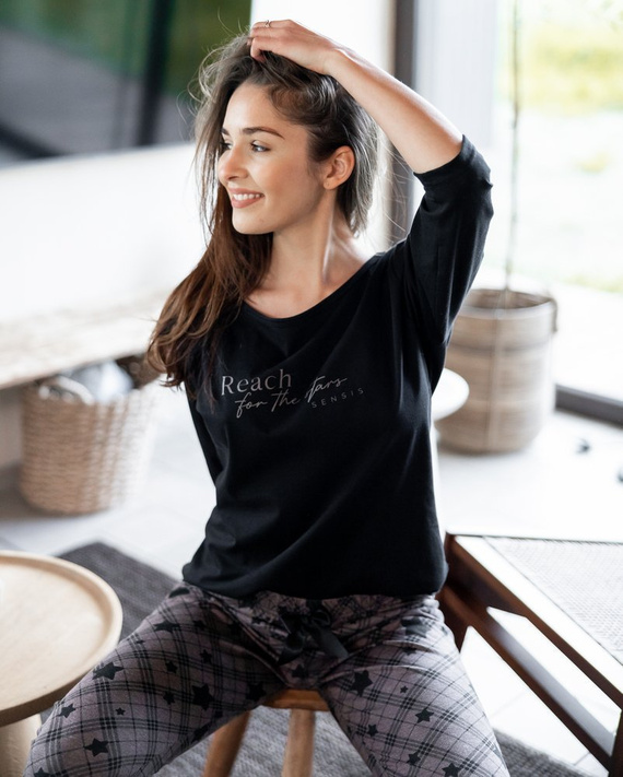 Sensis Reach For The Stars Dámské pyžamo - černohnědé