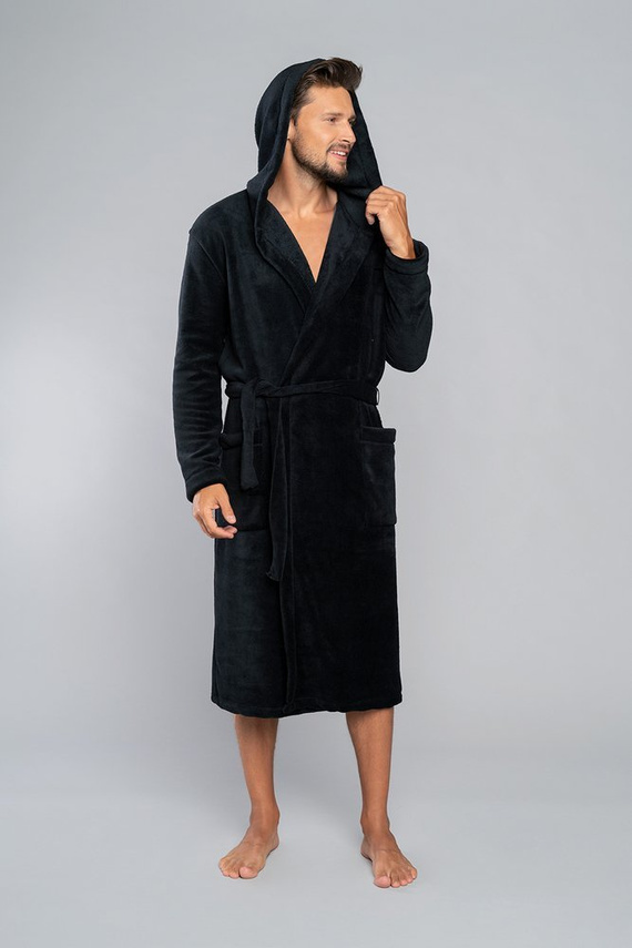 Mimas Pánský župan s kapucí Italian Fashion- šedý