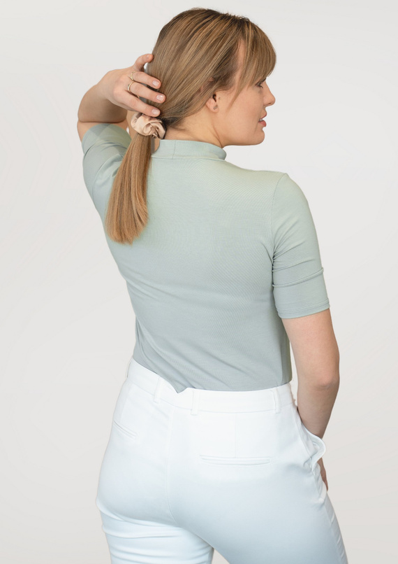 Layla Bluzka półgolf z krótkim rękawem Babell - miętowa