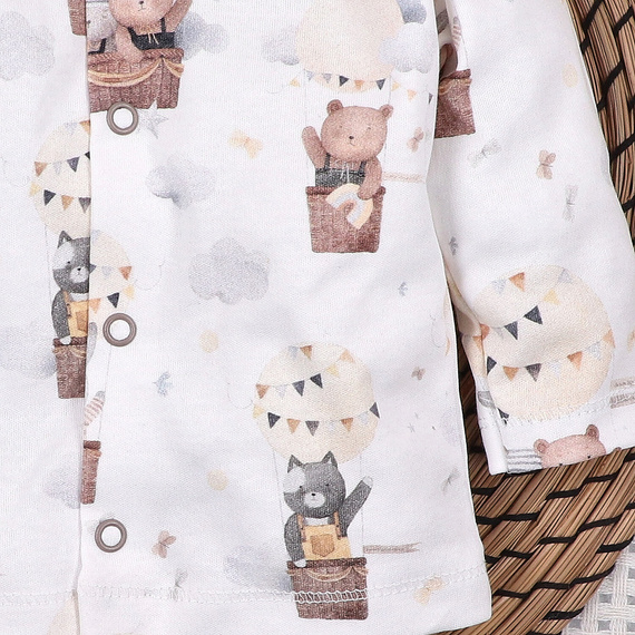 Nini Kojenecký Kabátek  Balloon Friends 100% Organická Bavlna – Polská Výroba