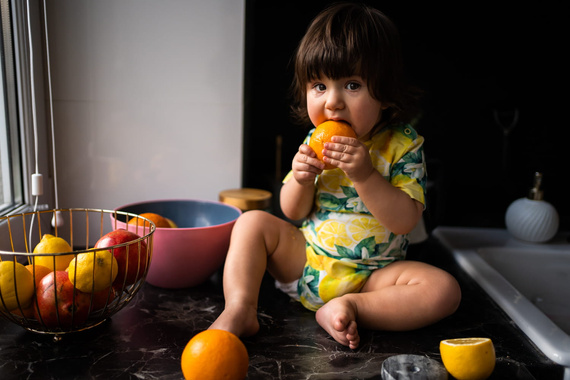 Body kojenecké Milk & Love citronové bavlněné krátký rukáv
