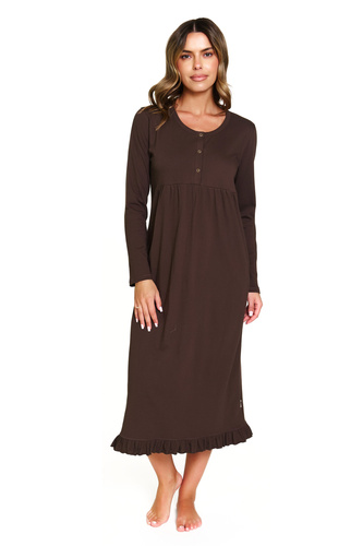 7318 Doctor Nap - Těhotenská a kojící noční košile z bavlny | Polská výroba - brownie