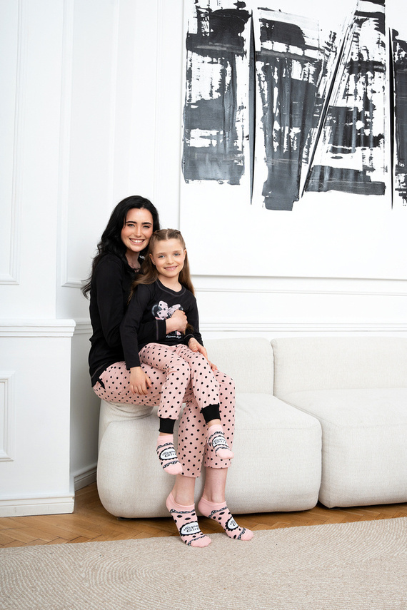 Bonilla Dámské pyžamo s dlouhým rukávem, dlouhé kalhoty Italian Fashion černá/potisk