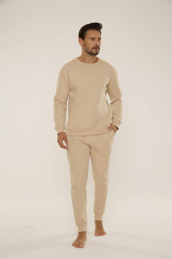 813 Indigo Pánská tepláková souprava De Lafense - písková