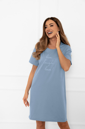 Dámská noční košile Ksara - krátký rukáv, bavlna Italian Fashion - steel