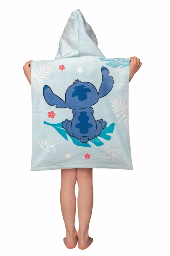 Jf24 Lilo and Stitch baby pončo Modrá Disney osuška s kapucí K bazénu, na pláž, do vany Jerry Fabrics