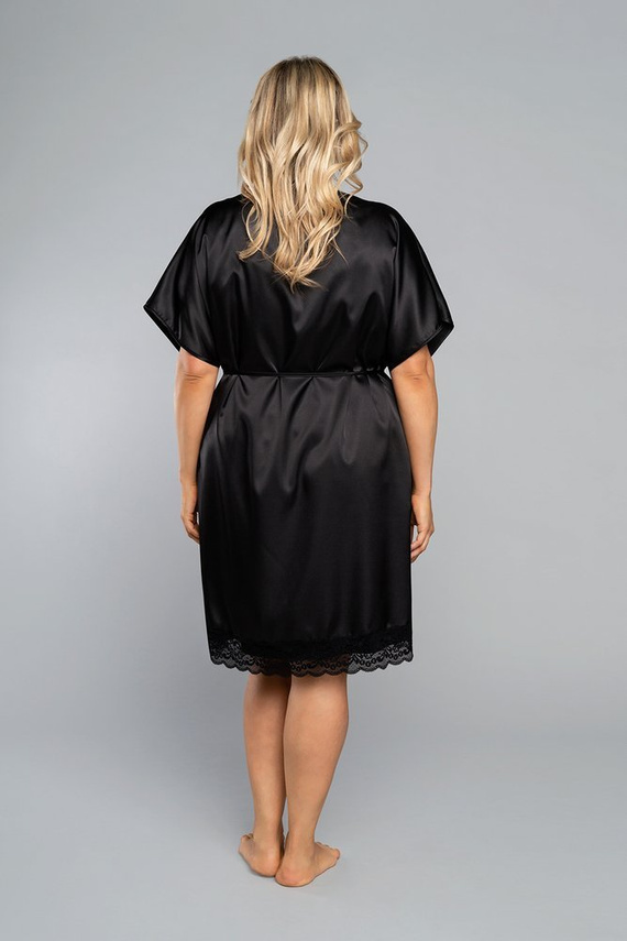 Touch Župan s krátkým rukávem Italian Fashion - černý