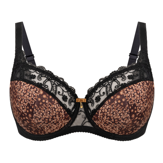 Vena VB-473 černo-skořicová – stabilní podprsenka K15 pro střední a větší prsa