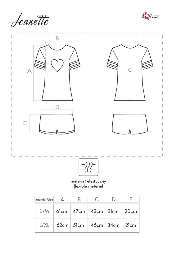 Jeanette LC 55732 Dámské pyžamo LivCo Corsetti Fashion