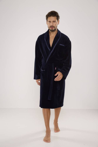 666 Ronaldo pánský župan De Lafense - tmavě modrý