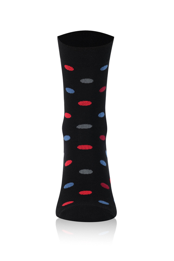 M21 Pánské dlouhé ponožky Italian Fashion - černá/bordeaux/graphite