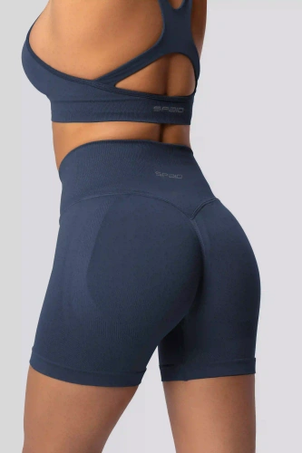 Spaio PUSH-UP PRO modelující bezešvé šortky fitness vysoký pas navy blue