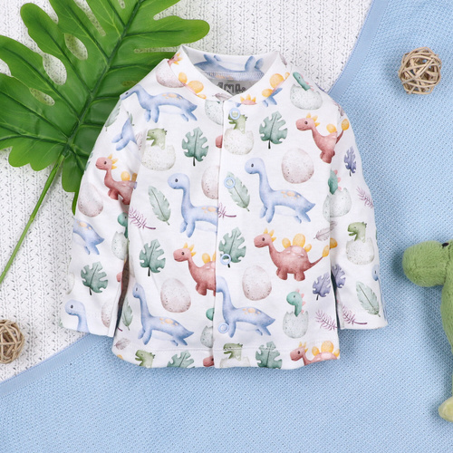 ABN-5570 Dino Explorer Baby Kaftan by Nini - organická bavlna, zapínání na patentky