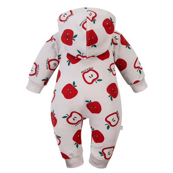 Kojenecký overal Eevi ecru 100% bavlna bez ťapek pohodlný