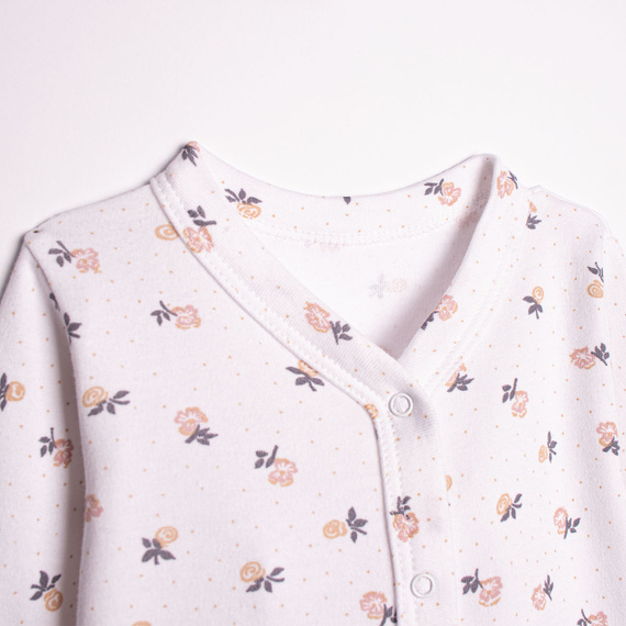 220031 Kojenecký overal Nicol 100% bavlna květiny s ťapkami