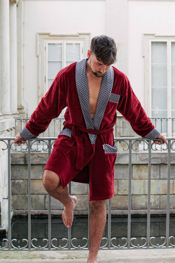 772 Bonjour pánský forexový župan - bordó