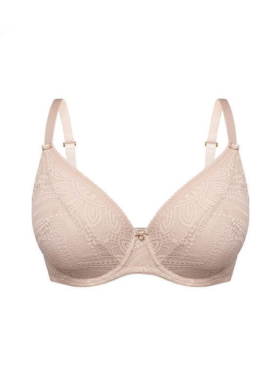 Měkká podprsenka Desire BO50 mefemi by Nipplex cappuccino s krajkou