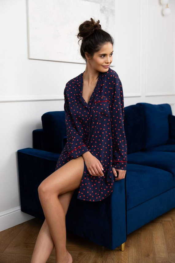 Noční košile Sophia s rozepínáním od Sensis - tmavě modrá