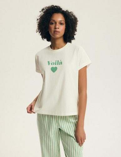 Dámské pyžamo Henderson Darlan 43707 – bavlna, dlouhé kalhoty, potiskD