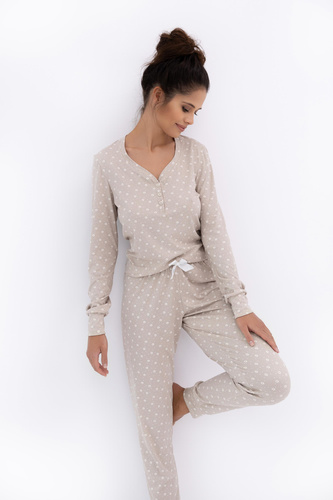 Calliope Sensis dámské pyžamo - dlouhé, květinové, s knoflíky