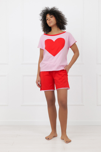 Dámské pyžamo Sabrina Italian Fashion 100% bavlna – krátký rukáv, šortky