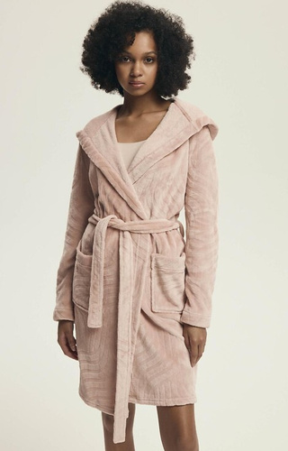 43602 Devyn Dámský župan s kapucí Henderson dusty rose - krátký, teplý, velur