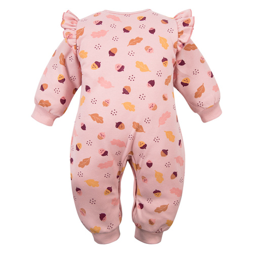 Fluffy Tails Eevi dětský župan růžový - bavlněný, bez nožiček, s patentkami