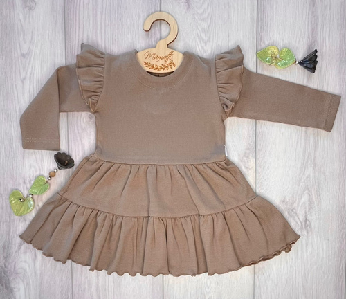 Mamatti SP516 Dívčí šaty s motýlkovými rukávy 97% bavlna