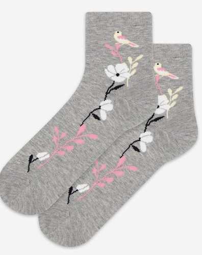 U84.01P Dámské ponožky Wola Perfect Woman ash 963- bavlna, barevné vzory