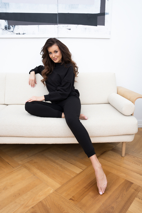 Parma Dámská souprava s dlouhým rukávem, kalhoty Italian Fashion - černá