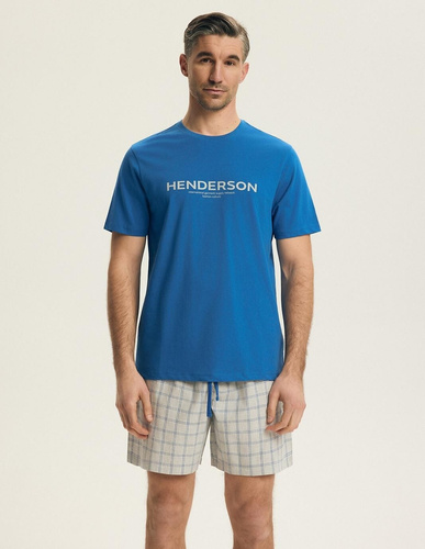 Pánské pyžamo Henderson 43453 Nori modré – 100% bavlna, letní